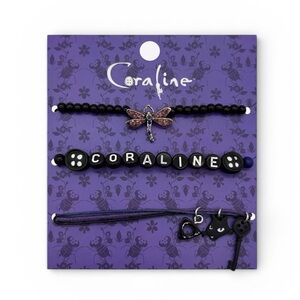 3-Pack Coraline Dragonfly Icons Bracelet Set - NWT